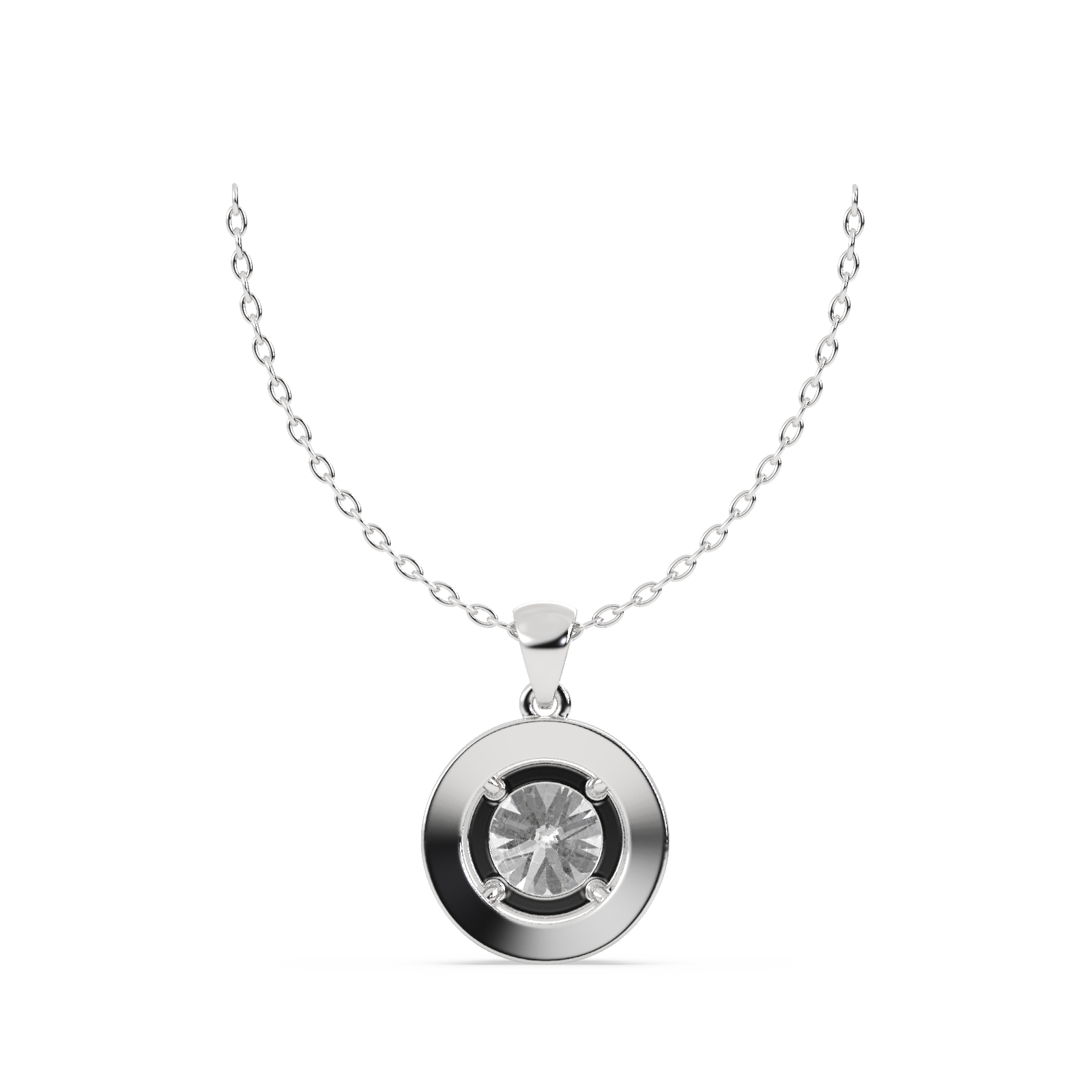 14k Wight Gold Studded 2.294 Carat Lab Grown Diamond Pendent Round Cut With D Color VS1 Clarity.